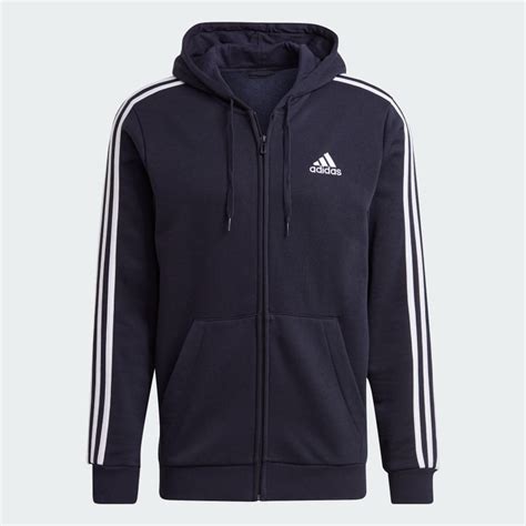 adidas hoodie blauw wit|adidas fleece hoodie.